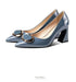 Elegant Pointed Toe Mary Janes with Patent Leather Buckle and Comfortable Middle Heel for Women